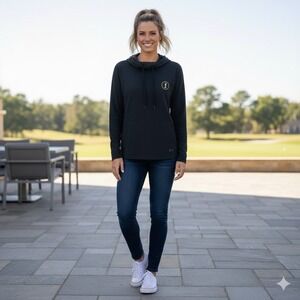 Under Armour HeatGear Golf Hoodie Women's SM Black Loose Fit Cowl Neck Pullover